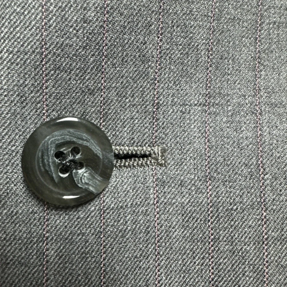 Stile Bespoke Blazer Sport Coat 40R Gray Pink Stripe‎ Holland Sherry Wool Jacket